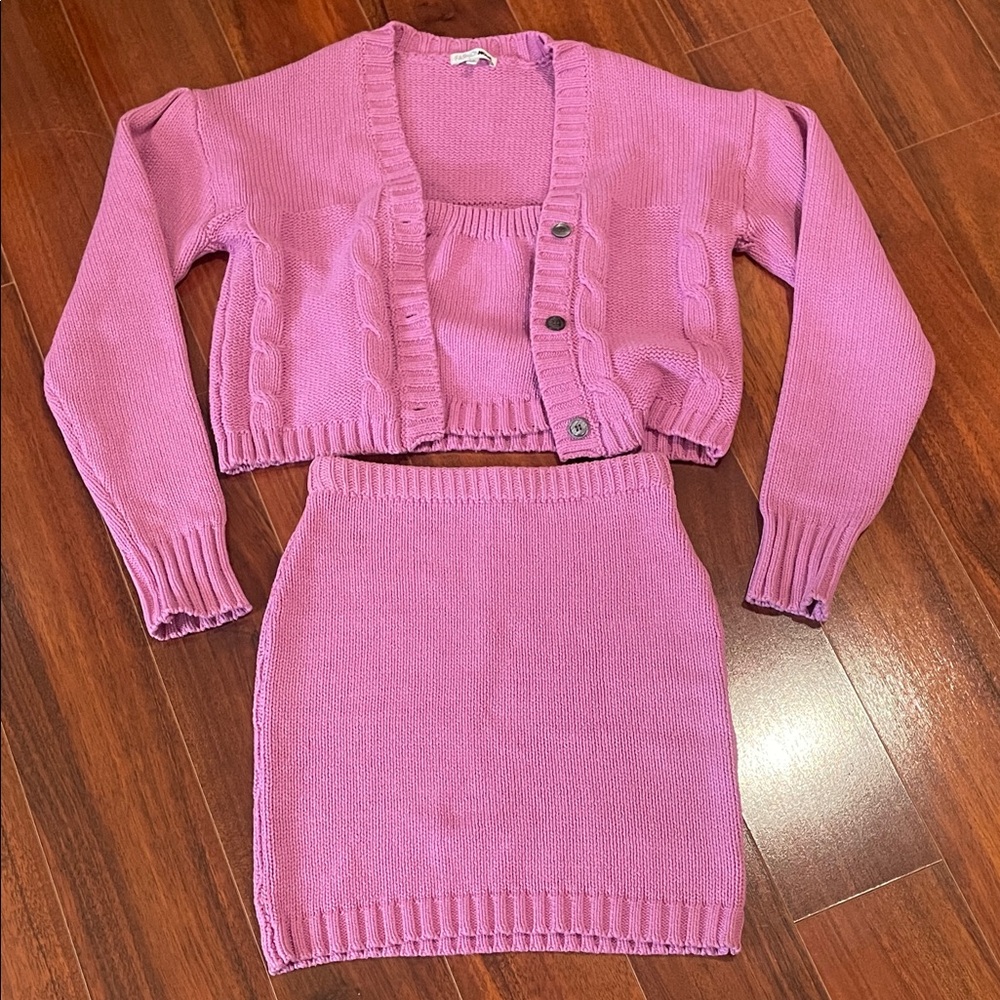 Fashion Nova Pink Knit Two-Piece Set